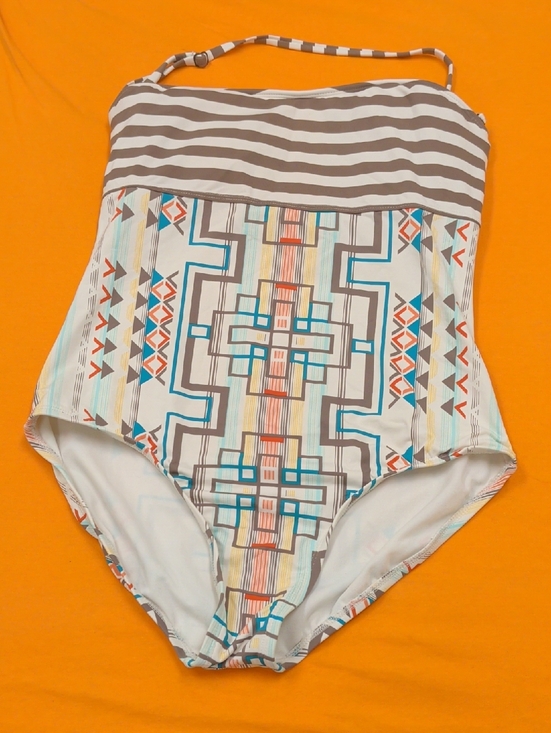 Anne Cole Other - Anne Cole Strapless One-Piece Swimsuit in White, Brown, Teal
